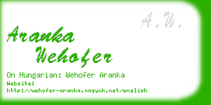 aranka wehofer business card